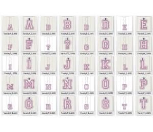 Stickserie - ITH Anhänger College Buchstaben